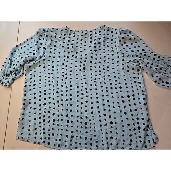 W Worthington Women's Top Size PXL 3/4 Sleeve Light‎ Blue Blouse - Picture 7 of 7
